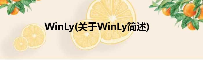 WinLy(对于WinLy简述)