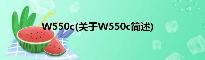 W550c(对于W550c简述)