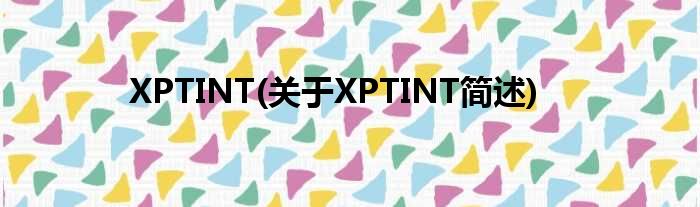 XPTINT(对于XPTINT简述)