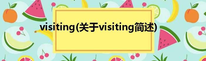 visiting(对于visiting简述)