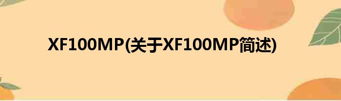 XF100MP(对于XF100MP简述)