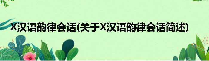 X汉语韵律会话(对于X汉语韵律会话简述)