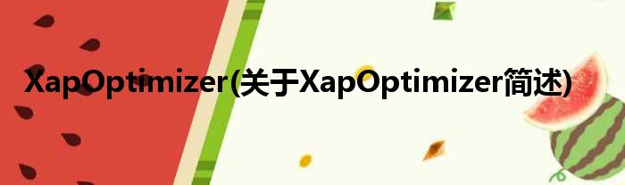 XapOptimizer(对于XapOptimizer简述)