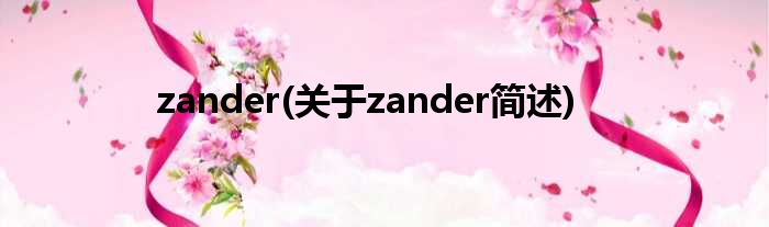 zander(对于zander简述)