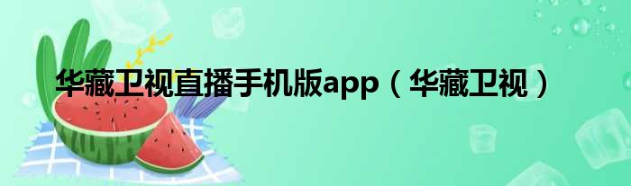华藏卫视直播手机版app（华藏卫视）