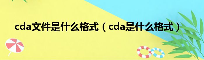 cda文件是甚么格式（cda是甚么格式）