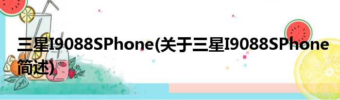 三星I9088SPhone(对于三星I9088SPhone简述)