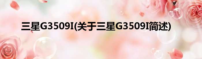 三星G3509I(对于三星G3509I简述)