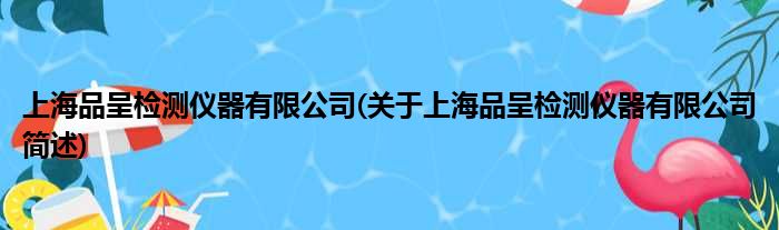 上海品呈检测仪器有限公司(对于上海品呈检测仪器有限公司简述)