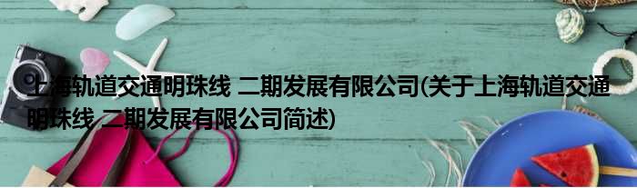 上海轨道交透明珠线 二期睁开有限公司(对于上海轨道交透明珠线 二期睁开有限公司简述)