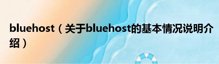 bluehost（对于bluehost的根基情景剖析介绍）