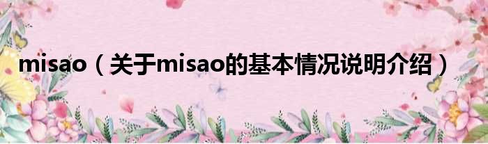 misao（对于misao的根基情景剖析介绍）