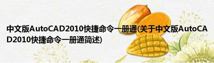 中文版AutoCAD2010快捷命令一册通(对于中文版AutoCAD2010快捷命令一册通简述)