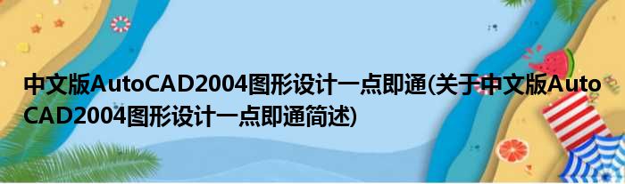 中文版AutoCAD2004图形计划一点即通(对于中文版AutoCAD2004图形计划一点即通简述)